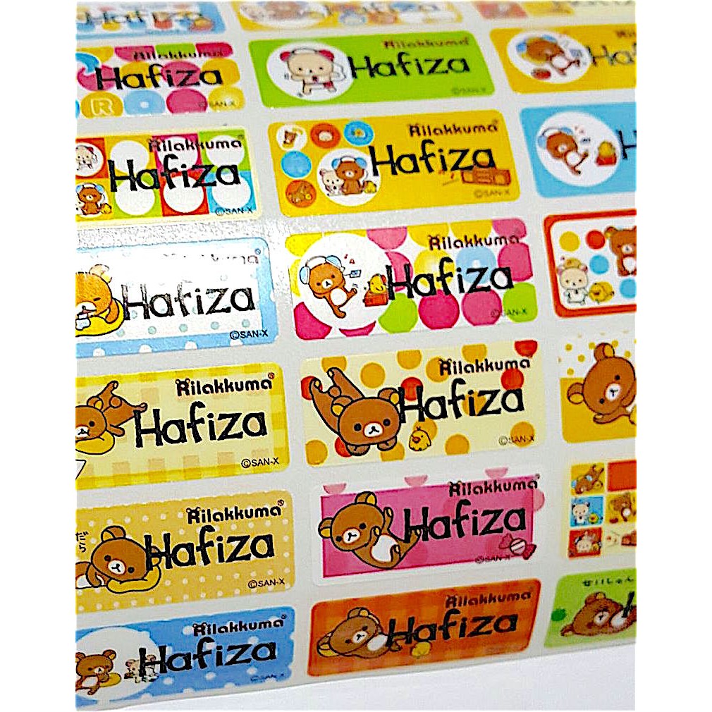 

Label nama anti air stiker waterproof Premium Rilakkuma Ori