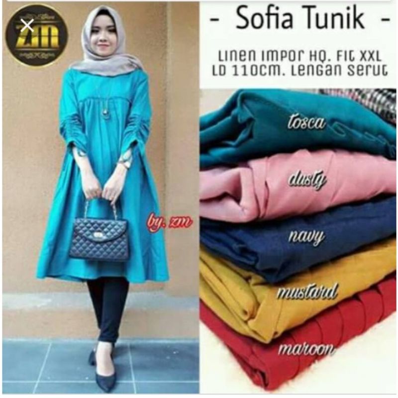 Sofia tunik atasan wanita fashion muslim