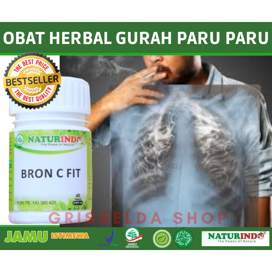 NATURINDO Obat Herbal Gurah Paru Paru Batuk Menahun Anosmia Sinusitis Asma Sesak Nafas Radang Tenggorokan Bron C Fit 40 KAPSUL-7