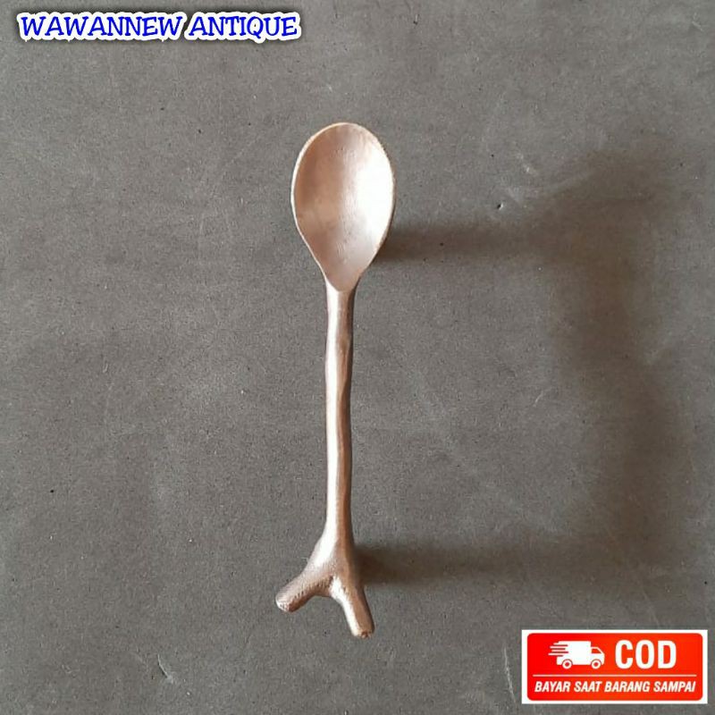 Handle / Tarikan Laci Lemari Pintu Rumah Kuningan Antik 11cm Motif Sendok Garpu