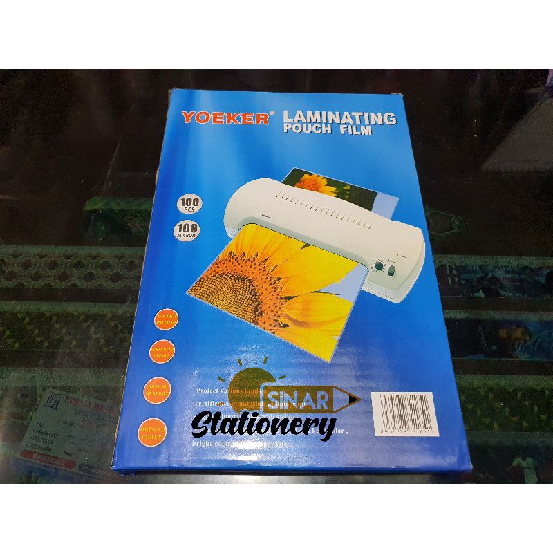 

Plastik laminating f4 yoeker 1pak isi 100pc
