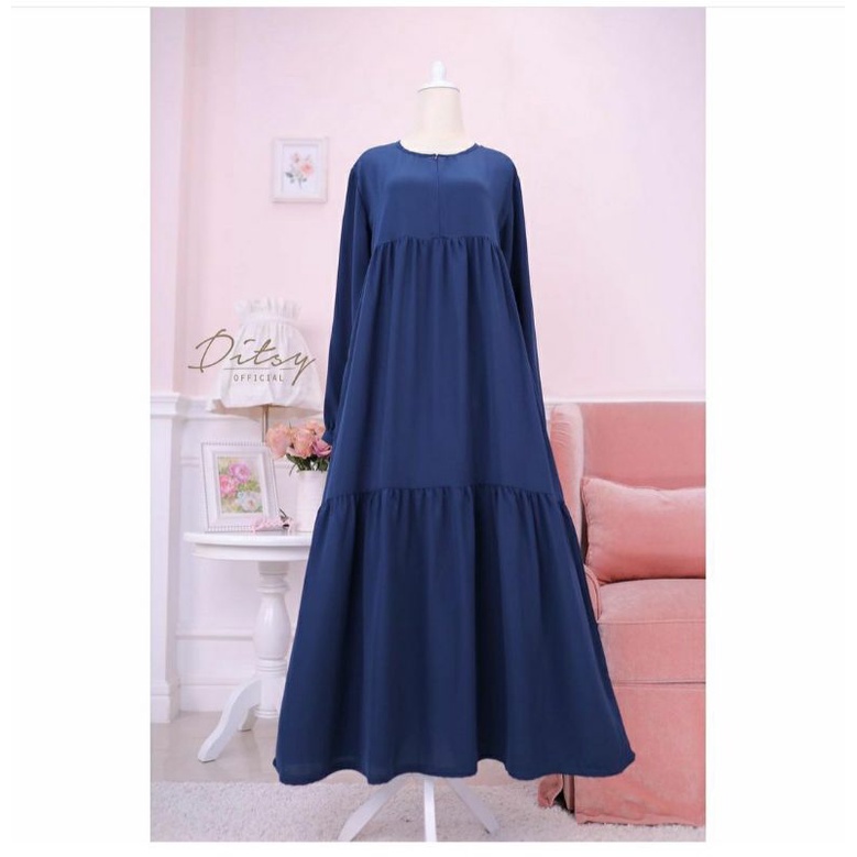 Ditsy lelia darkteal size L