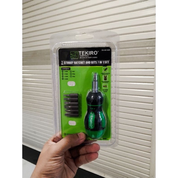 Obeng set tekiro 7 in 1 stuby rachet / obeng tekiro / obeng rachet set