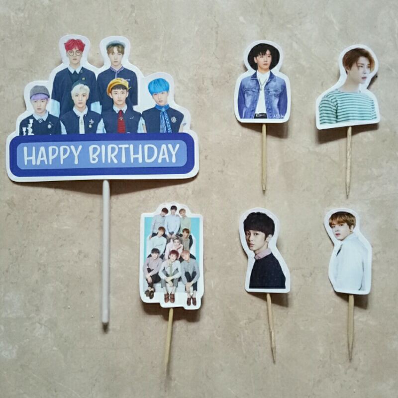 topper toper tusukan hiasan kue cup cake cupcake birthday ulang tahun karakter NCT
