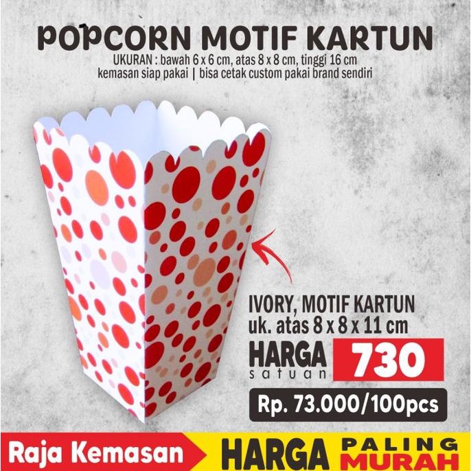 DUS POPCORN, KEMASAN POPCORN, TEMPAT POPCORN, BUNGKUS POPCORN, POPCORN