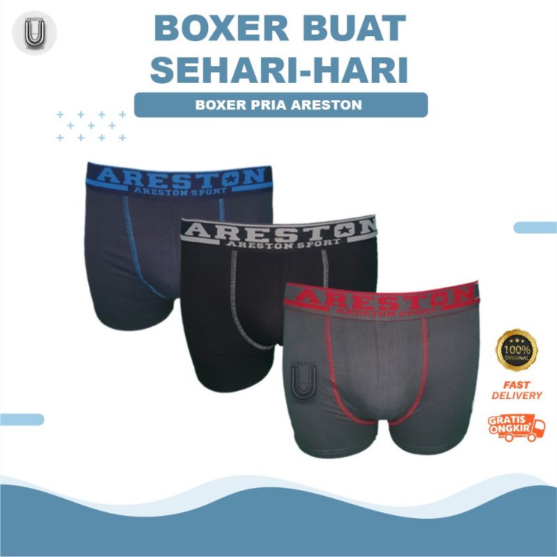 Pakaian Bawahan Boxer Cowok Areston Celana Dalam Laki Laki Sempak Pria Dewasa Terlaris By Universal Underwear