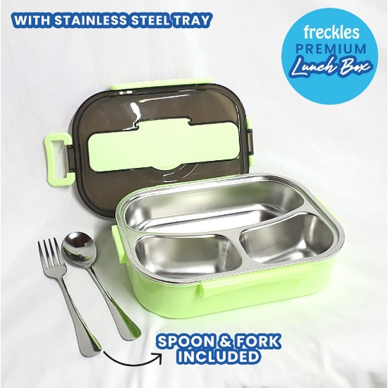 Freckles Lunch Box Stainless Steel - Kotak Makan Bento Anak Dan Dewasa Dengan Sendok Garpu Bekal Sekolah