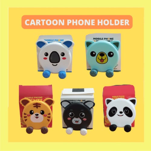 FS Holder Phone Stand Boneka Cute Bear Foldable 3D Cartoon Phone Holder Folding Desktop T3