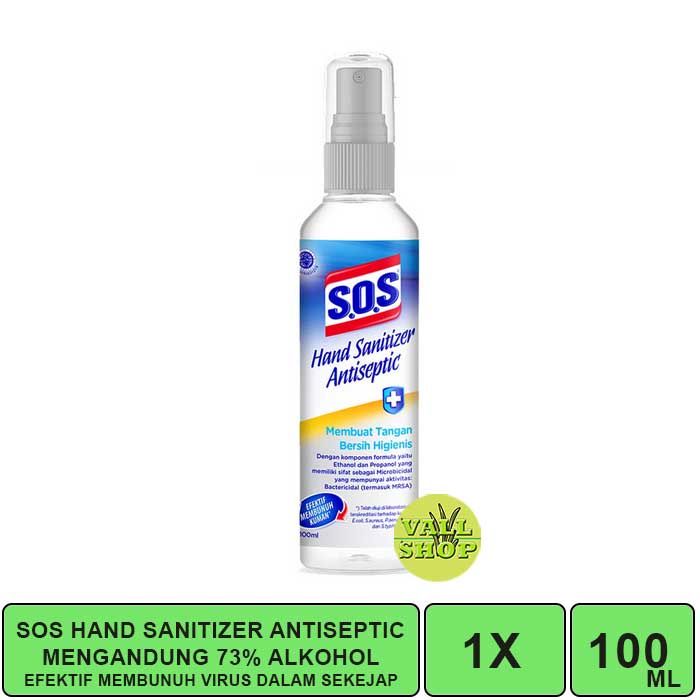 VSHOP. SOS HAND SANITIZER ANTISEPTIC 100ML