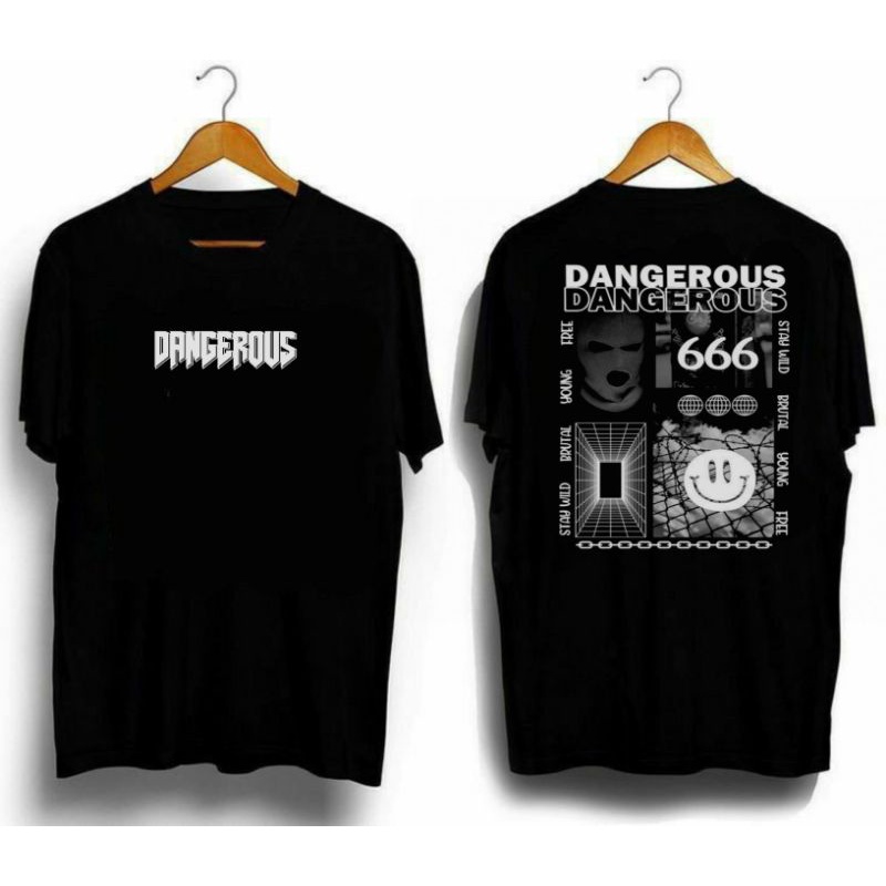 [BISA COD] - Kaos Distro Dangerous Premium / T-Shirt Dangerous Kualitas Premium / Kaos Distro Sablon