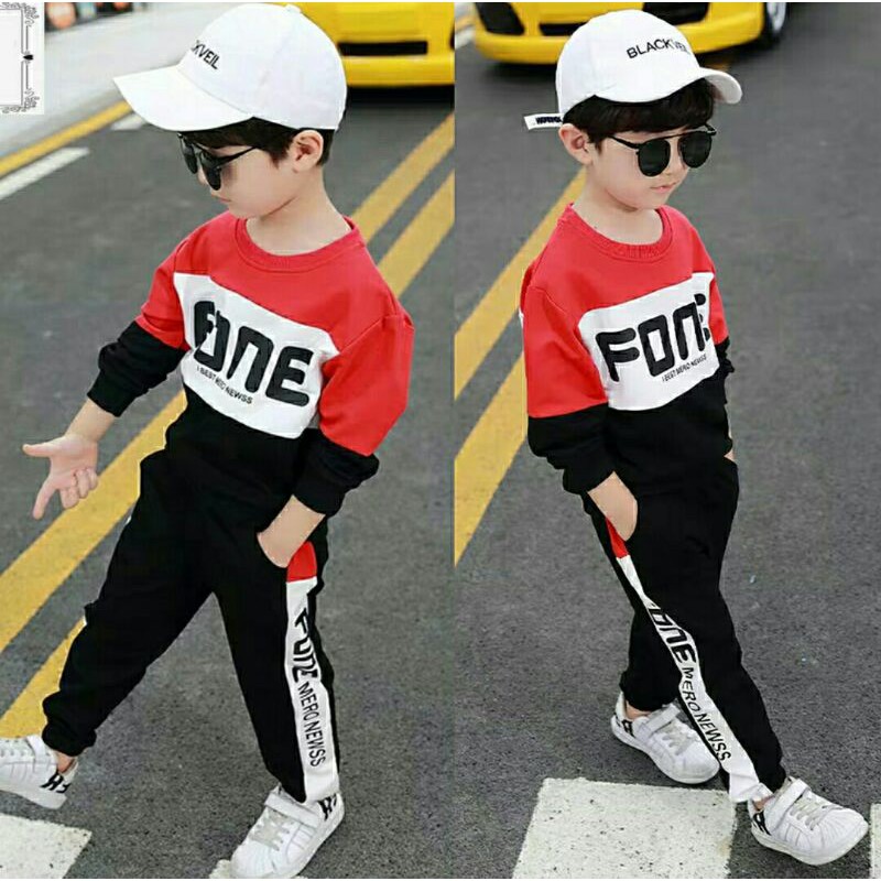 SET BAJU ANAK LAKI LAKI WARNA MERAH