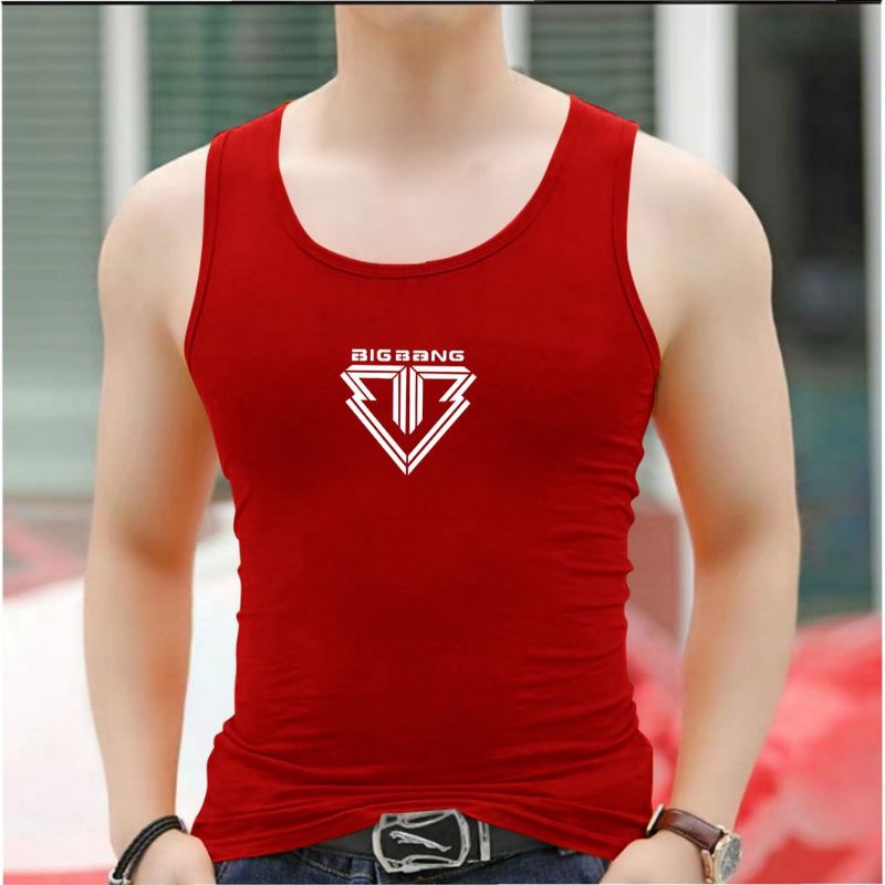 Singlet Dewasa Bigbangg Kaos Tanpa Lengan Logo Baju Oblong Pria Dalaman Motif Logo COD