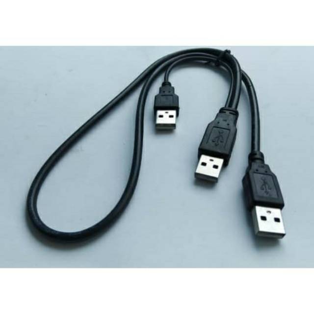 Kabel Data Hardisk HDD Eksternal Portable USB 2.0 Male - USB 2.0 Male kabel usb cabang 2 nyk