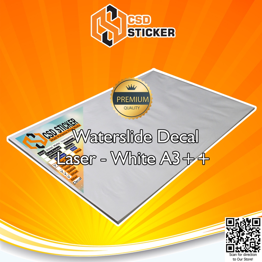 Repack 5 - Water Slide Decal A3+ Transfer Paper White / Putih Digital Laser Toner Sablon Digital