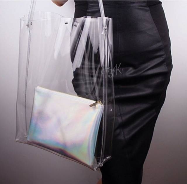 Tote bag  transparent tas transparant  bening tas jinjing