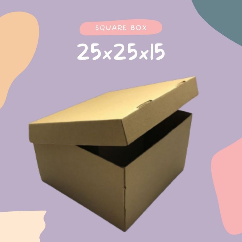 

SQUARE BOX 25x25x15 / KARDUS PACKING BAJU/KUE