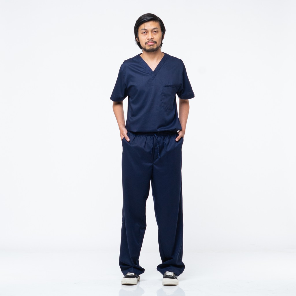 Rana Scrubs Baju Jaga Setelan  Laki-laki / Baju OK/  lengan pendek + celana panjang