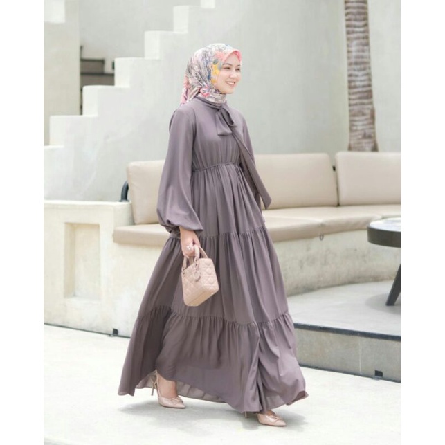 Gamis Blesia Ruffle Maxi Dress Wanita