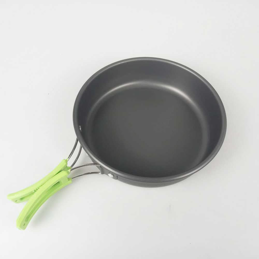 Panci Stenlis Alat Masak Camping Set 3 in 1 Portable Anti Lengket