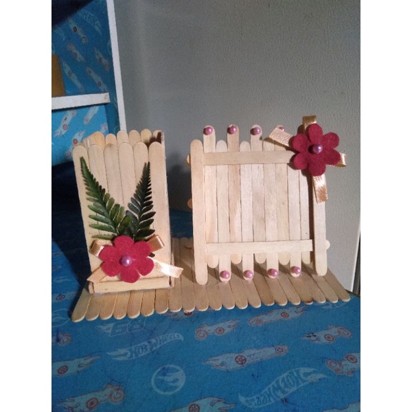 

promo pigura+tempat pensil pulpen dari stik es krim prakarya
