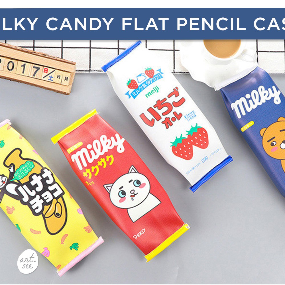 

Milky Candy Flat Pencil Case