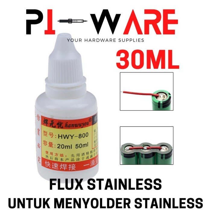 Flux Stainless Steel Untuk Solder Nikel Seng Baterai Easy Oil 30mL