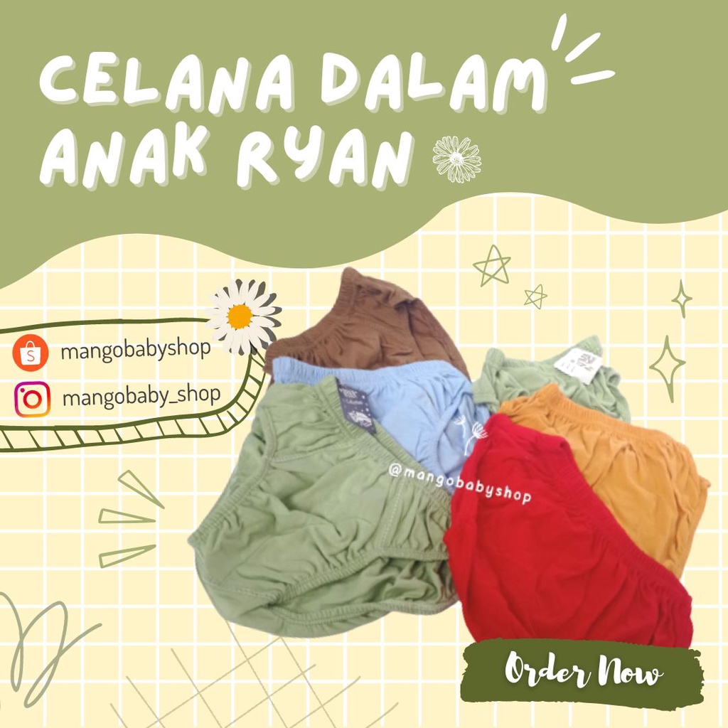 CELANA DALAM ANAK LAKI RYAN 2 3 4 5 6 7 8 9 10 th M L XL XxL