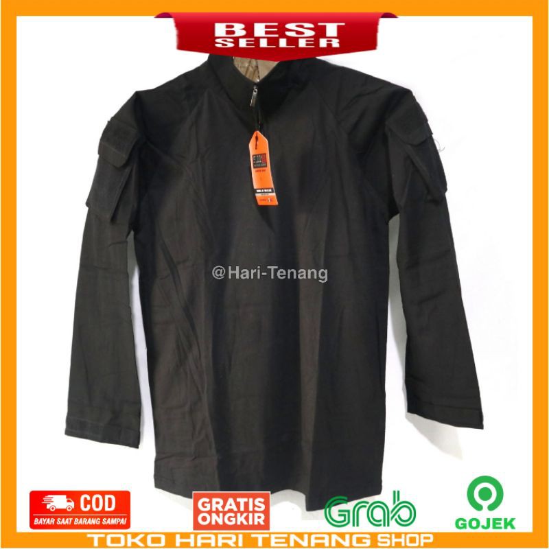 KAOS KOMBET LENGAN PANJANG KAOS TACTICAL BERBURU HITAM