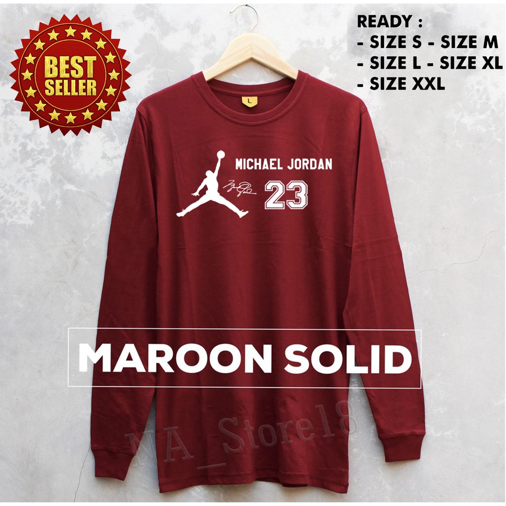 Import Quality MURAH BAJU KAOS LENGAN PANJANG MICHAEL JORDAN 23 keren