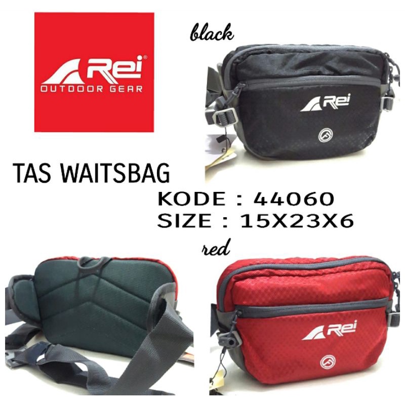 TERBARU TAS WAISTBAG PRIA REI 44060 ORIGINAL REI WARNA HITAM DAN MERAH HARGA TERMURAH