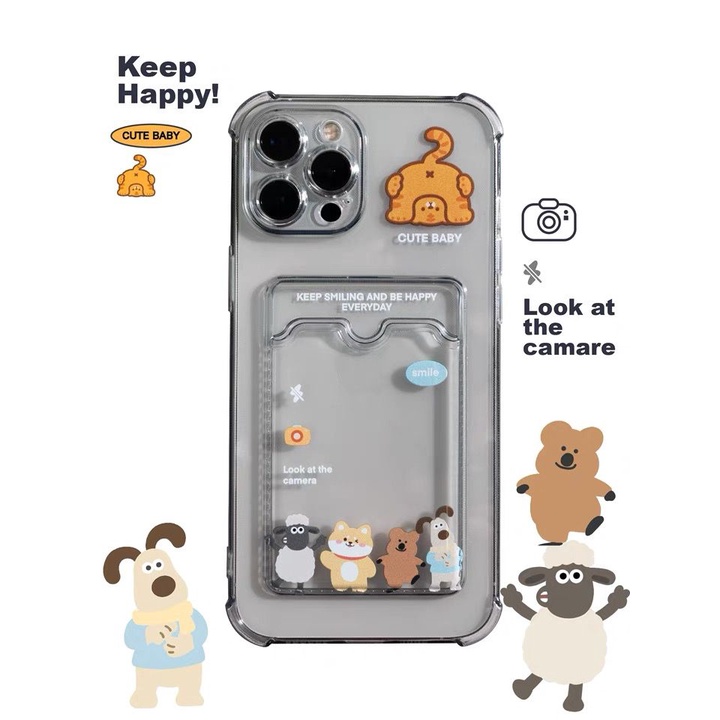 [TPC] Wallet Case BLACK DOG Card Holder Phone Case IPHONE 6 6S 7 8 PLUS X XS MAX XR 11 12 13 MINI PRO MAX IP026