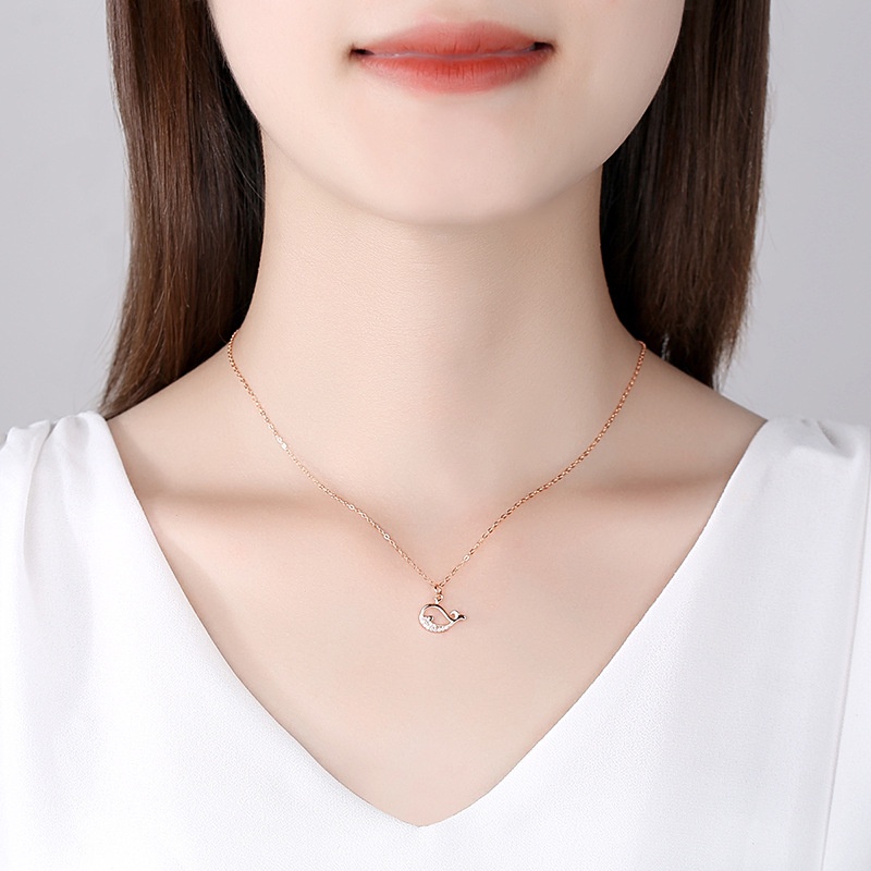 Little whale-kalung perak asli Simple and cute s925 Original Arctic Deer