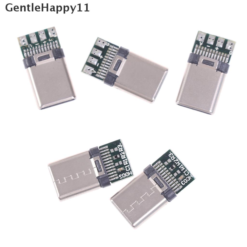 Gentlehappy 5 / 10Pcs Konektor Kabel USB 3.1 Tipe C Male DIY