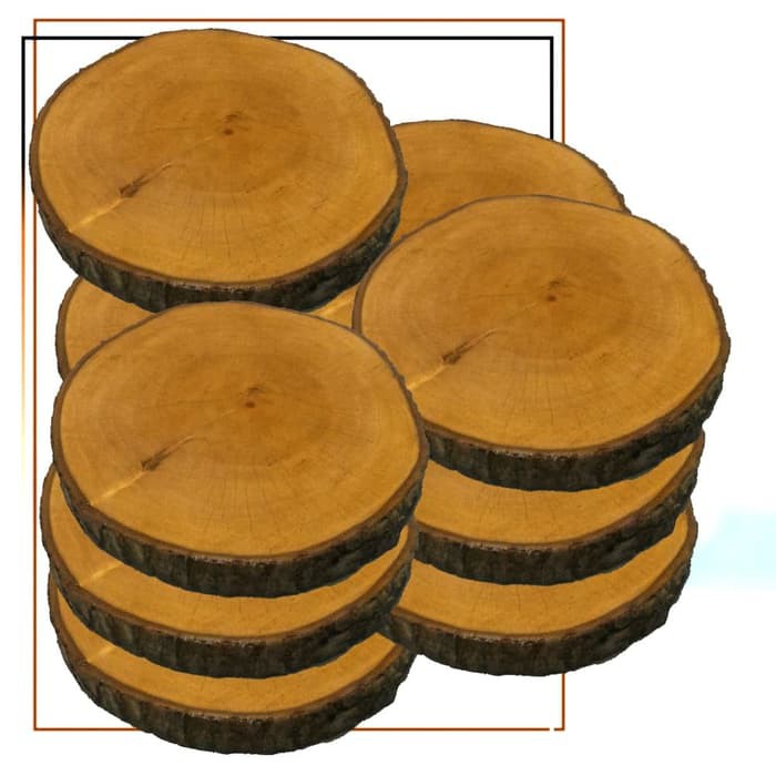 Natural wood slice diameter 20-22 cm potongan talenan kayu dekorasi