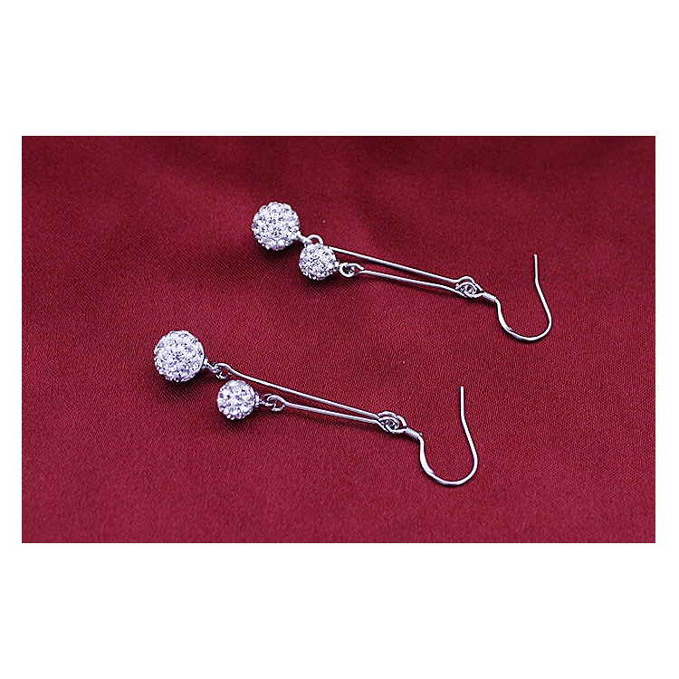 Anting Perak 925 Wanita Flash Diamond Drop Anting-Anting Perhiasan Fashion