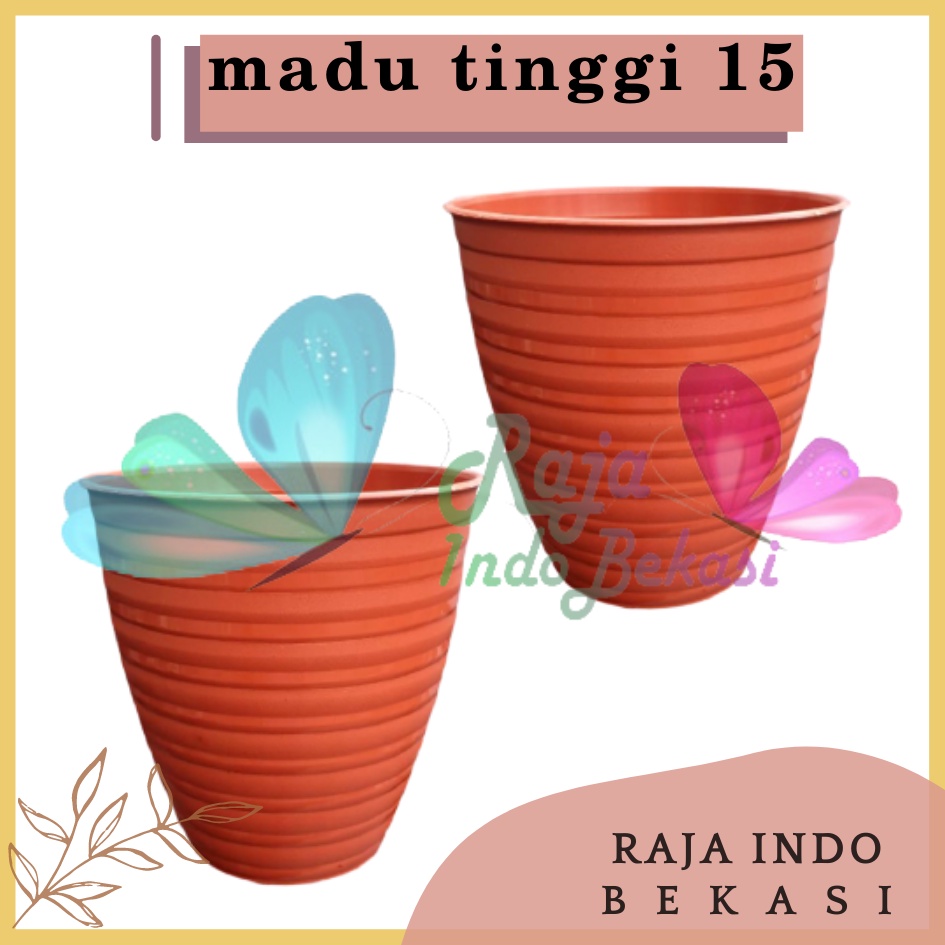 Pot Madu Pirus 15 Cm Merah Bata Motif Pot Tawon Pirus Plastik 15 Cm Pot Bunga