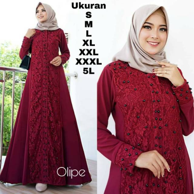 Olipe Brokat - UKURAN S M L XL XXL XXXL 5L - BAJU PESTA JUMBO - DRESS BIG SIZE - BAJU KONDANGAN