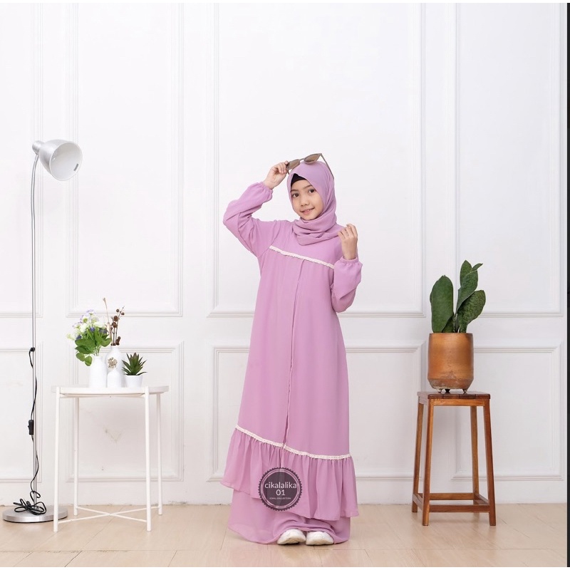 SET gamis anak renda SABYAAN ceruty armany