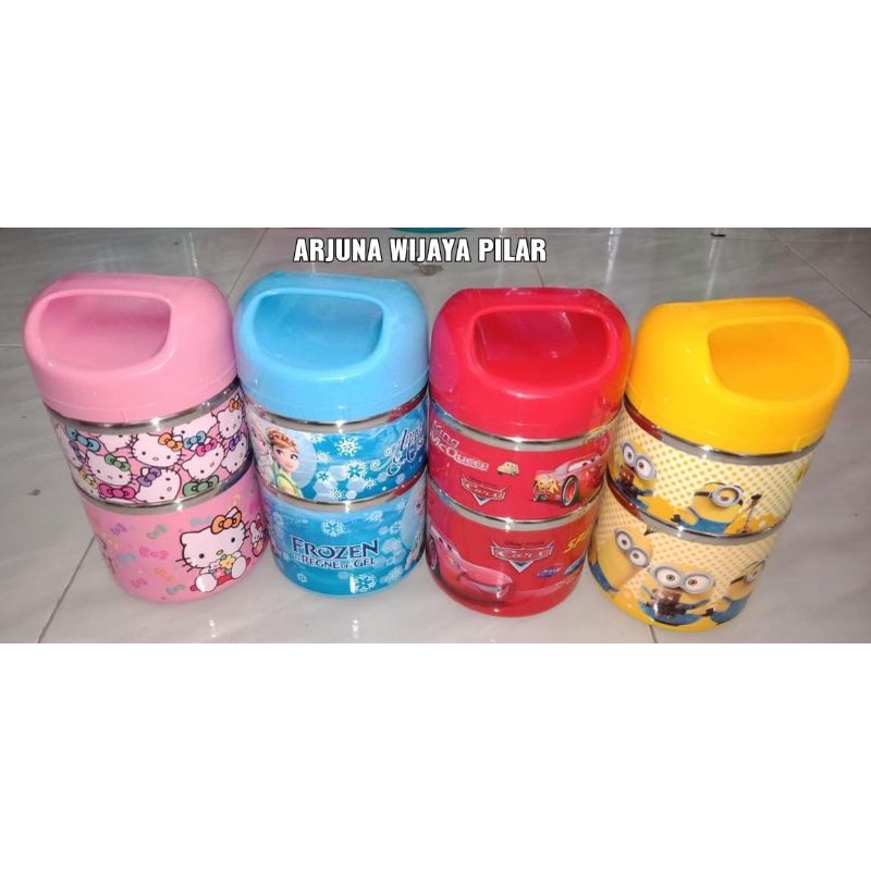 Rantang Carakter anak mini susun 2 random dengan BUBLEWRAP