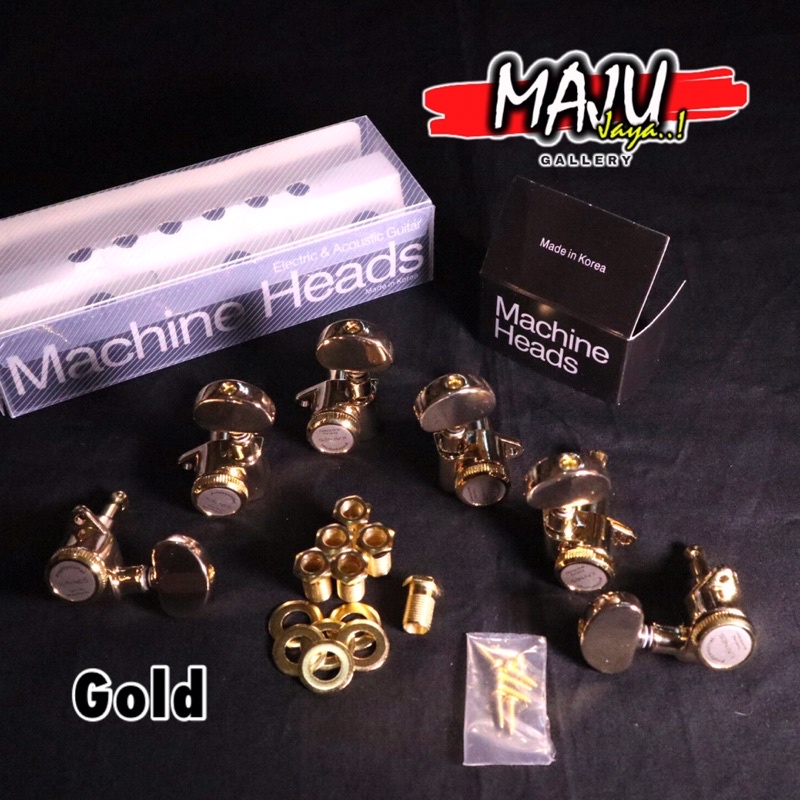 dryer tuning machine gitar elektrik akustik locking grover style 3R 3L GOLD