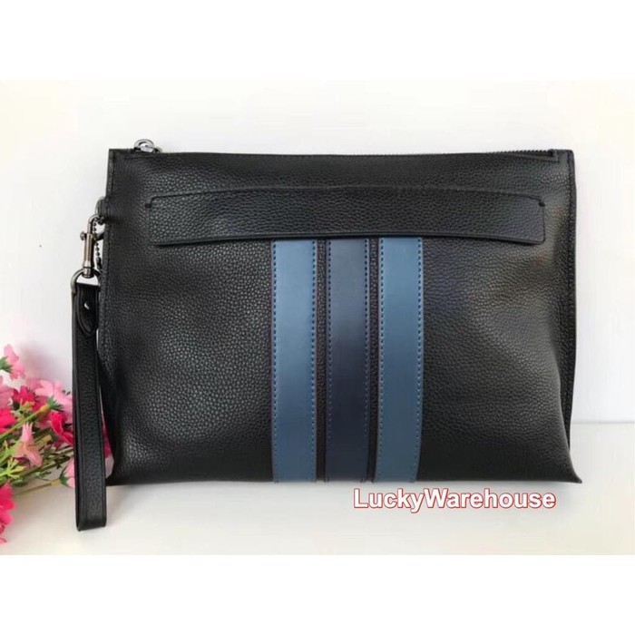 Coach Men's Striped Spell Big Clutch - ORIGINAL 100%