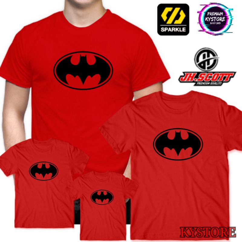 kaos anak dan dewasa superhero atasan pria motif batman cotton combad 30s