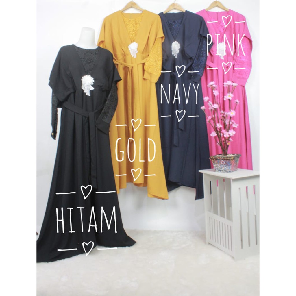 Gamis  brukat  wollycrepe AYUNINGTIAS brokat tile renda bordir new kondangan pesta series