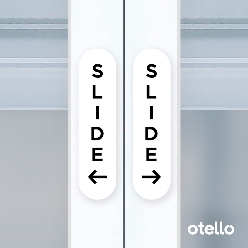 Otello Label Sticker Slide Geser Rounded Classic Sign Acrylic Kayu Modern Minimalist Signage Board Label Akrilik Kayu Pintu Tempel Stiker Pintu Kafe Restoran Kantor Gedung