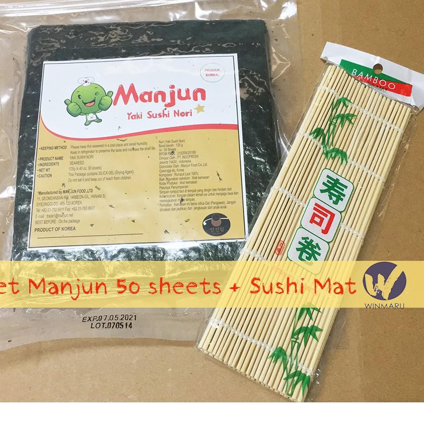 

TOP PRODUK Paket Manjun yaki sushi nori 50 Sheets & Sushi Mat TR6~