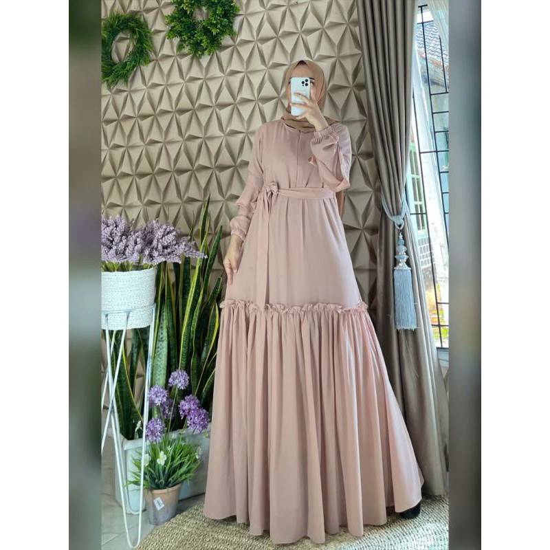 REAL PICT  safana dress polos gamis modern