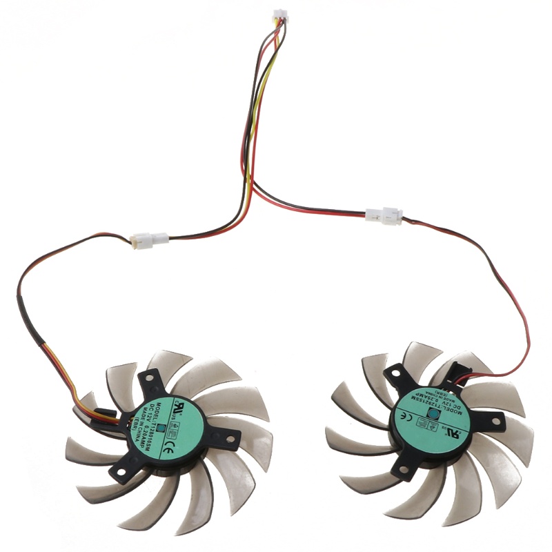 Btsg 2Pcs T128010Sm 75mm 3Pin Cooling Fan Untuk GTX 460 465 560 Ti 580 650 750Ti GT440 GT610 GT730 Graphics Card Cooler Fa