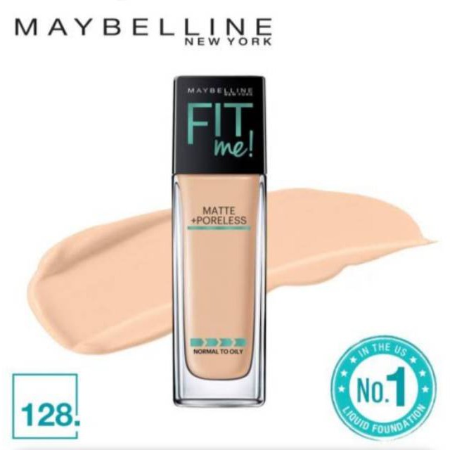 Maybelline Fit Me 128 Matte + Poreless Liquid Foundation WARM NUDE 30ML / ALAS BEDAK