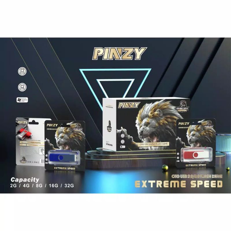 FLASHDISK OTG PINZY ORIGINAL 16GB FLASHDISK SEKALIGUS OTG