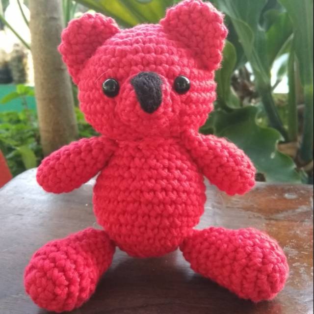 BONEKA BERUANG RAJUT TANGAN AMIGURAMI CROCHET DOLL  MINI BEAR BERUANG CILIK